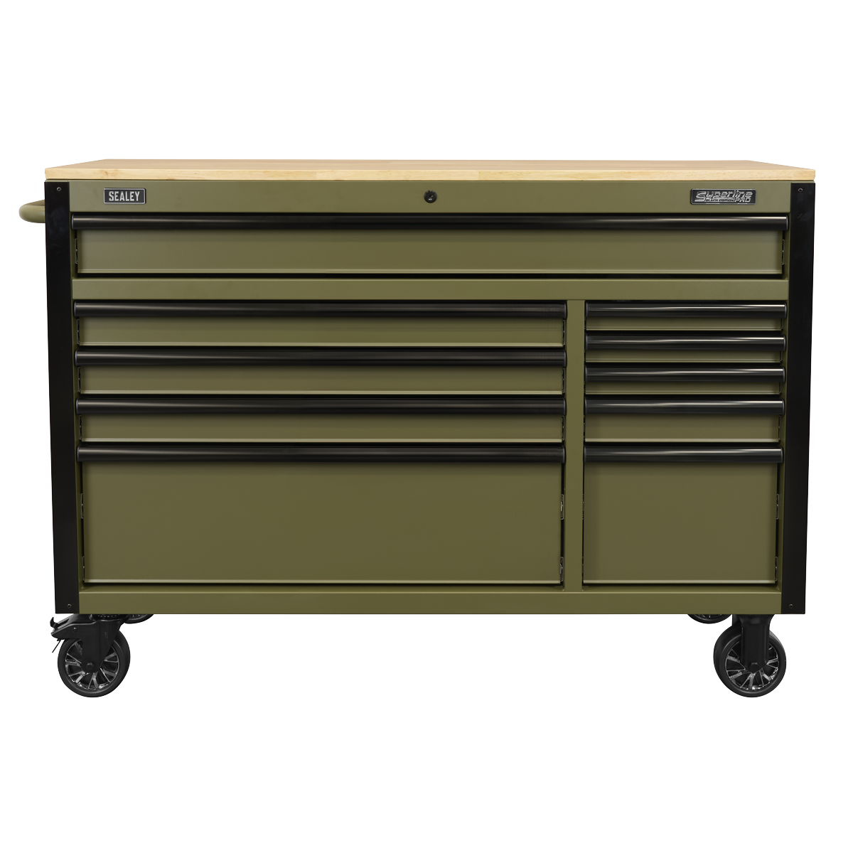 Mobile Trolley with Wooden Worktop & Power Bar 10 Drawer 1320mm AP5210KBE