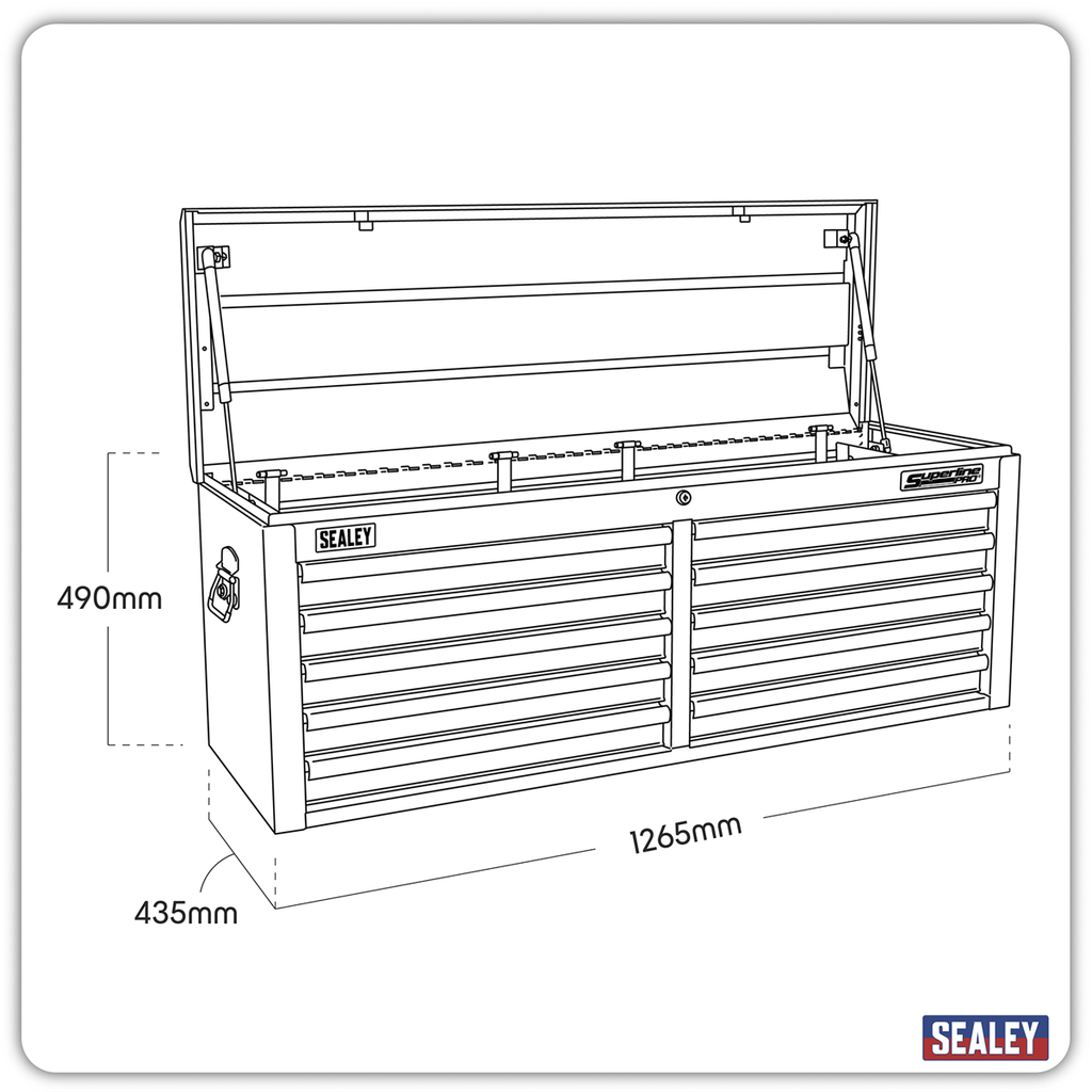 Topchest 10 Drawer - Black AP5210TB