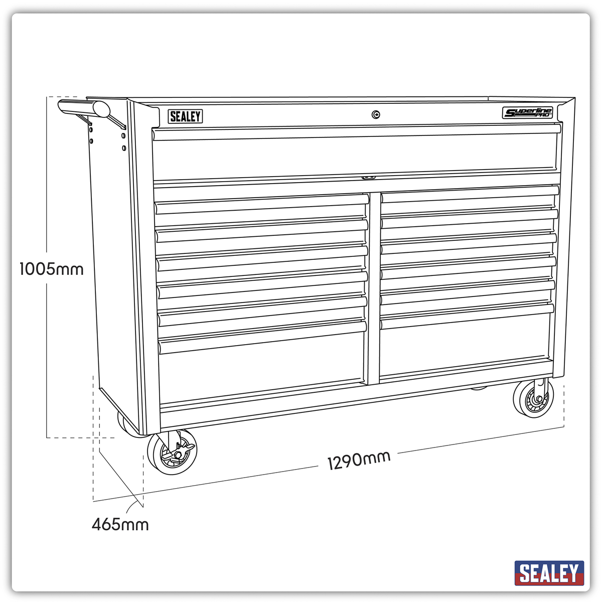 Rollcab 13 Drawer - Black AP5213TB