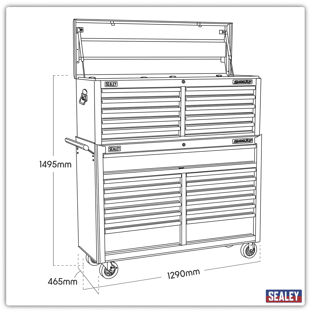 Tool Chest Combination 23 Drawer - Red AP52COMBO1