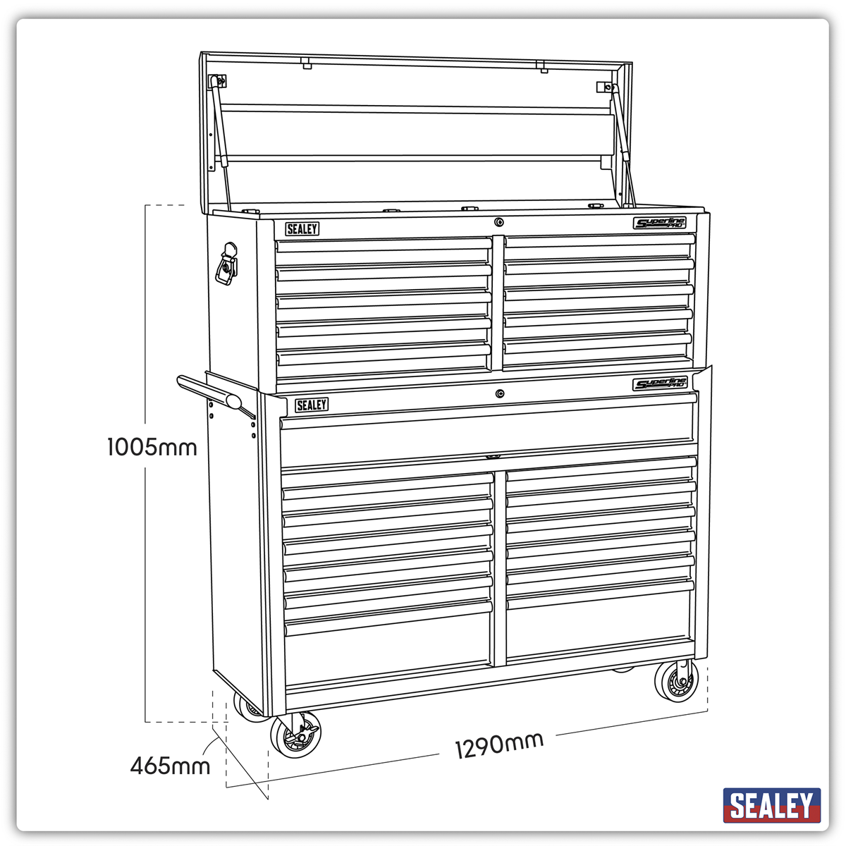 Tool Chest Combination 23 Drawer - Black AP52COMBO2