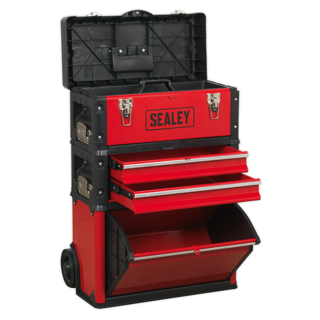 Mobile Steel/Composite Toolbox with 3 Compartments AP548