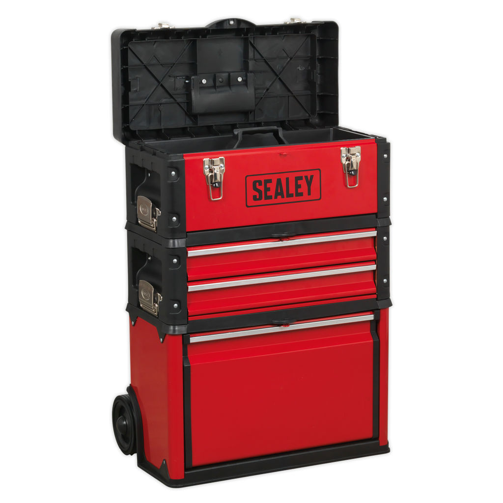 Mobile Steel/Composite Toolbox with 3 Compartments AP548