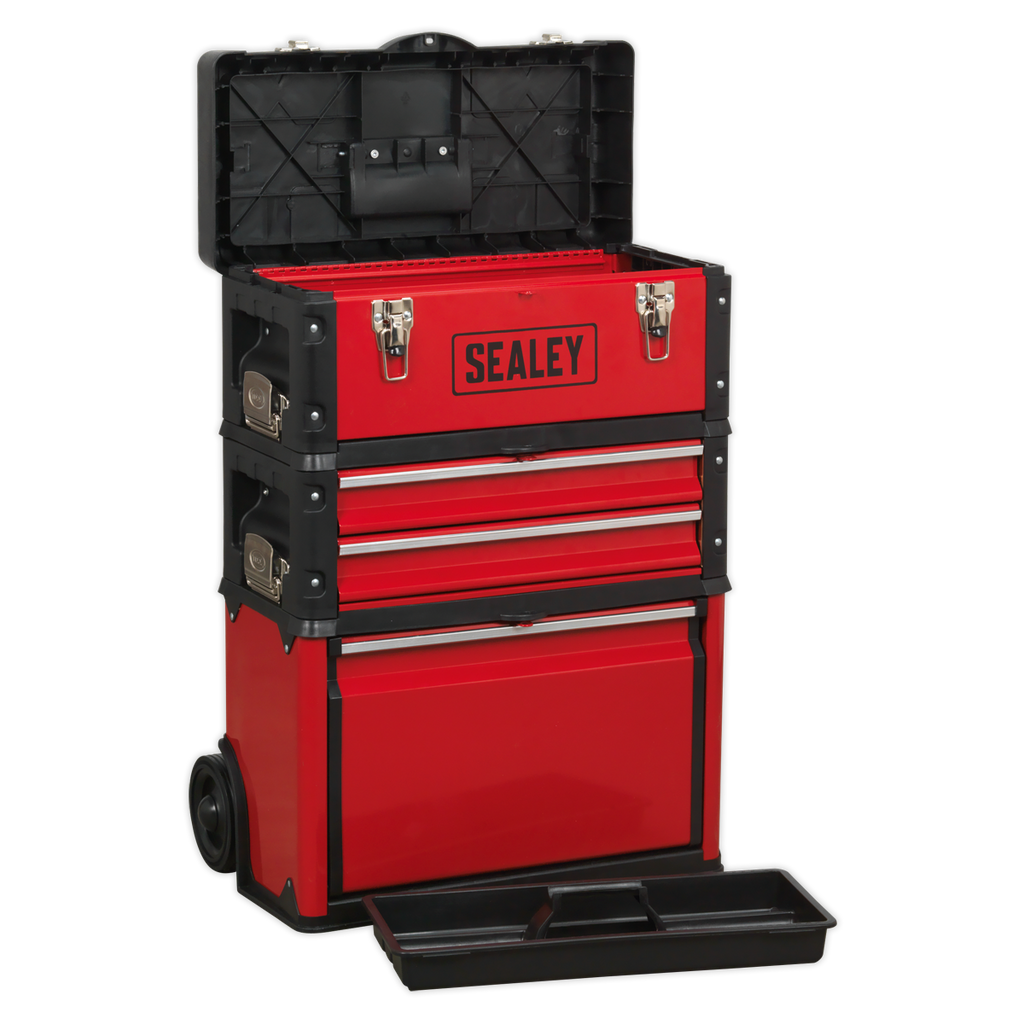 Mobile Steel/Composite Toolbox with 3 Compartments AP548