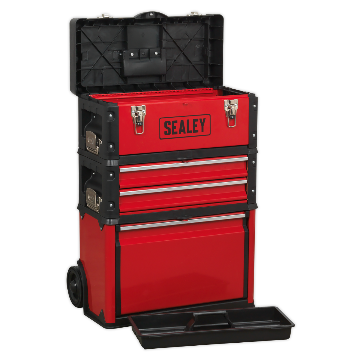 Mobile Steel/Composite Toolbox with 3 Compartments AP548