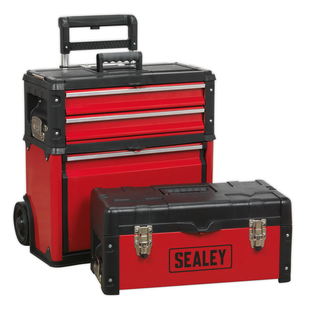 Mobile Steel/Composite Toolbox with 3 Compartments AP548