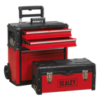 Mobile Steel/Composite Toolbox with 3 Compartments AP548