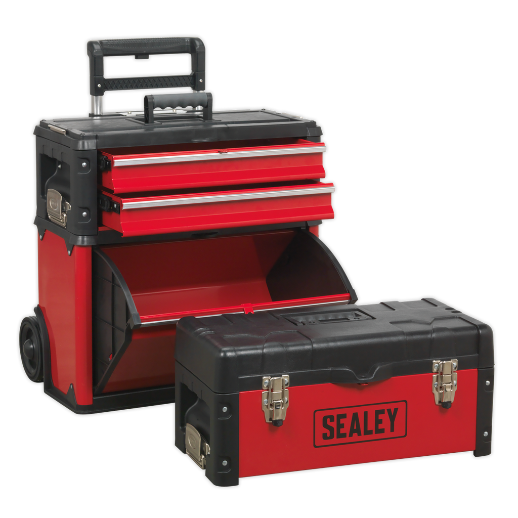 Mobile Steel/Composite Toolbox with 3 Compartments AP548