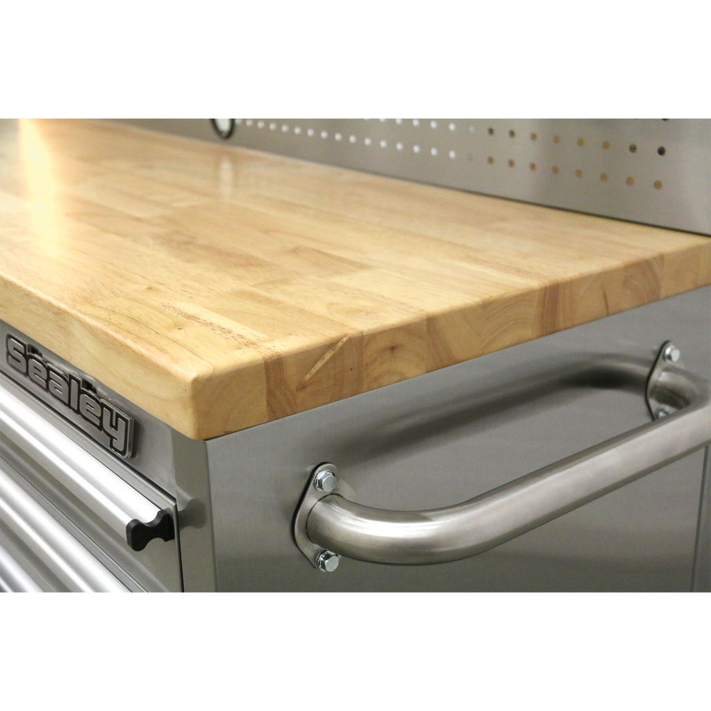 Mobile Stainless Steel Tool Cabinet 10 Drawer with Backboard & 2 Wall Cupboards AP5520SS