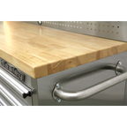 Mobile Stainless Steel Tool Cabinet 10 Drawer with Backboard & 2 Wall Cupboards AP5520SS