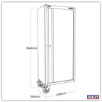 Side Locker with Castors 1864mm AP6104BE