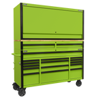 Mobile Trolley with Wooden Worktop, Hutch & 2 Drawer Riser 15 Drawer 1549mm AP6115BECOMBO1