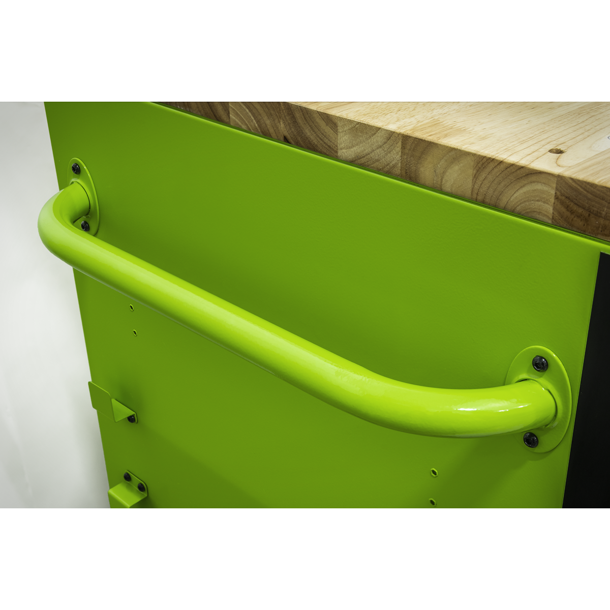 Mobile Trolley with Wooden Worktop, Hutch, 2 Drawer Riser & Side Locker 15 Drawer 1549mm AP6115BECOMBO2