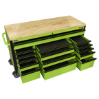 Mobile Trolley with Wooden Worktop 15 Drawer 1549mm AP6115BE