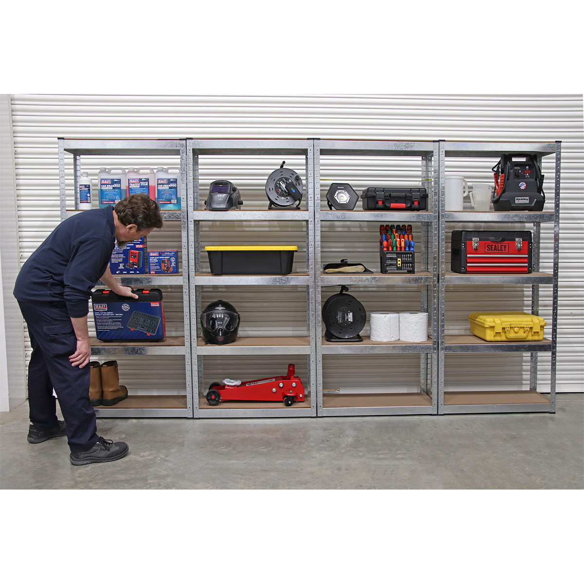 Racking Unit 5 Shelf 150kg Capacity Per Level - Set of 4 AP6150GSCOMBO