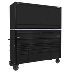 Mobile Trolley with Wooden Worktop 15 Drawer, Hutch & 2 Drawer Riser 1549mm AP6215BECOMBO1