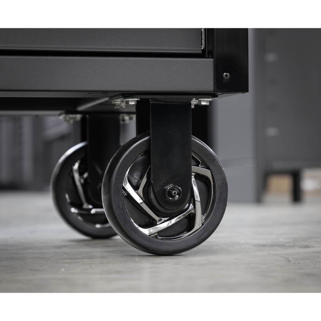 Mobile Trolley with Wooden Worktop 15 Drawer, Hutch, 2 Drawer Riser & Side Locker 1549mm AP6215BECOMBO2