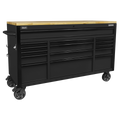 Mobile Trolley with Wooden Worktop 15 Drawer 1549mm AP6215BE
