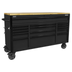 Mobile Trolley with Wooden Worktop 15 Drawer 1549mm AP6215BE