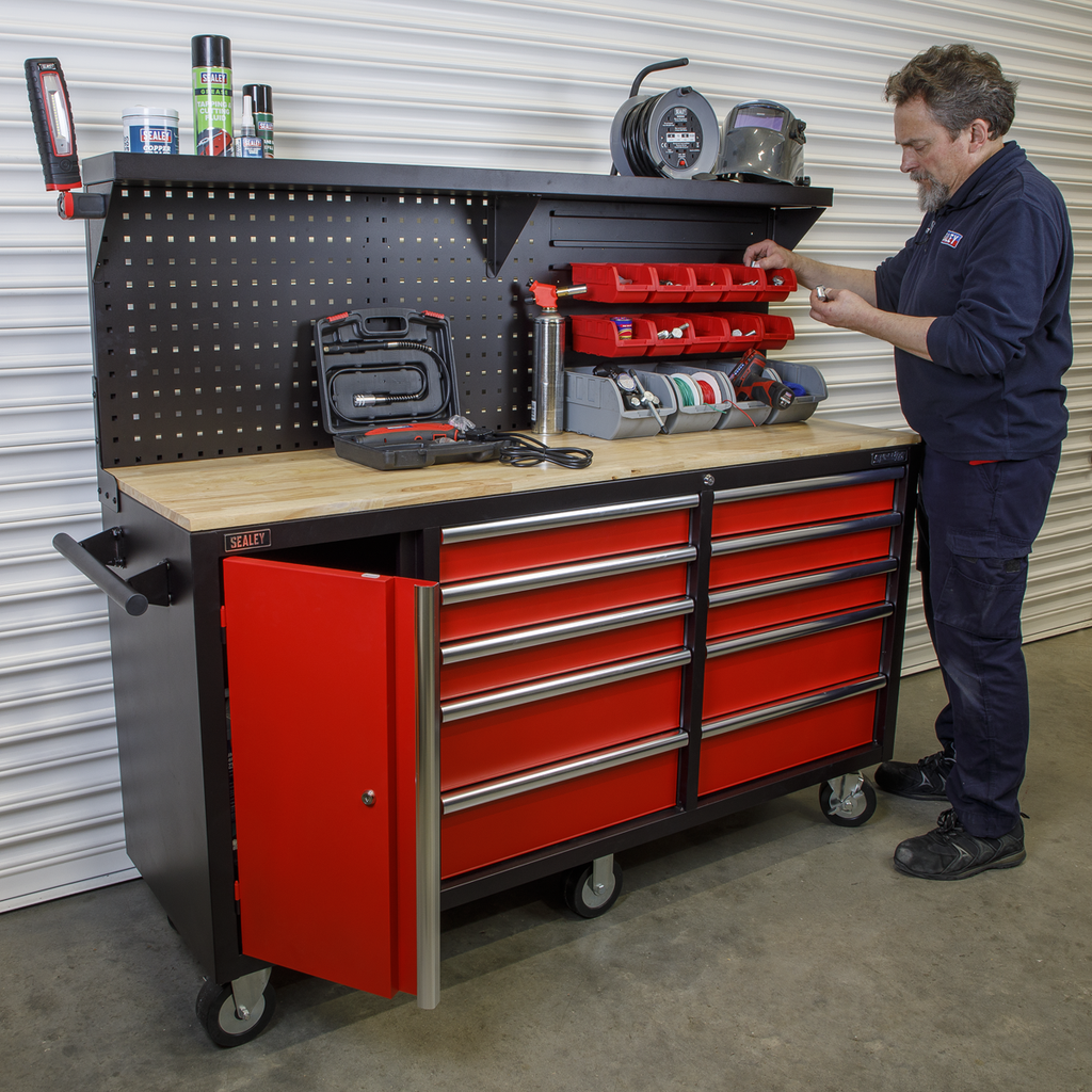 Mobile Workstation with Backboard 10 Drawer AP6310