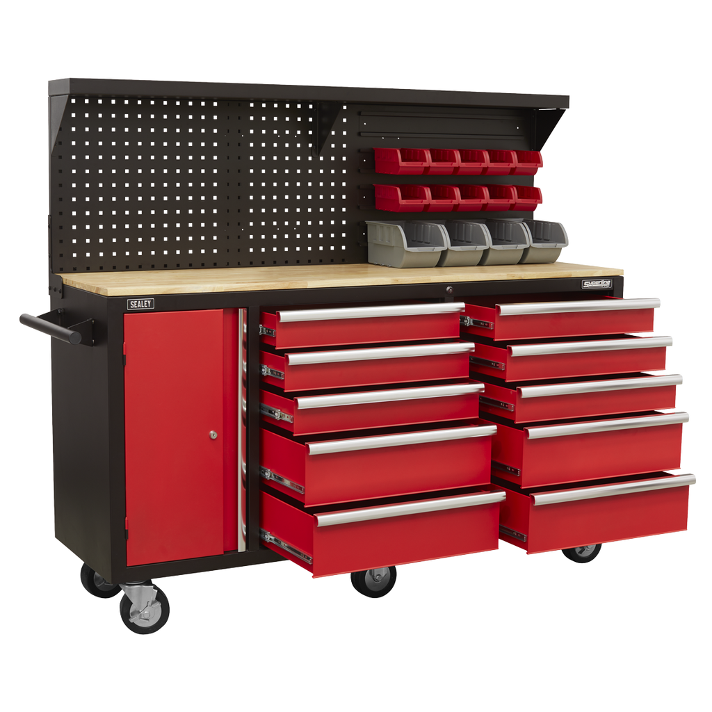 Mobile Workstation with Backboard 10 Drawer AP6310