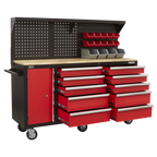 Mobile Workstation with Backboard 10 Drawer AP6310