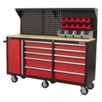 Mobile Workstation with Backboard 10 Drawer AP6310