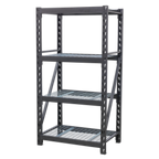 Heavy-Duty Racking Unit with 4 Mesh Shelves 640kg Capacity Per Level AP6372