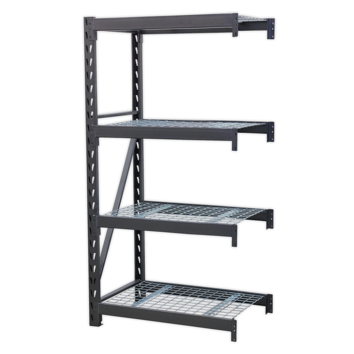 Heavy-Duty Racking Extension Pack with 4 Mesh Shelves 640kg Capacity Per Level AP6372E