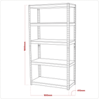 Racking Unit with 5 Shelves 500kg Capacity Per Level AP6500
