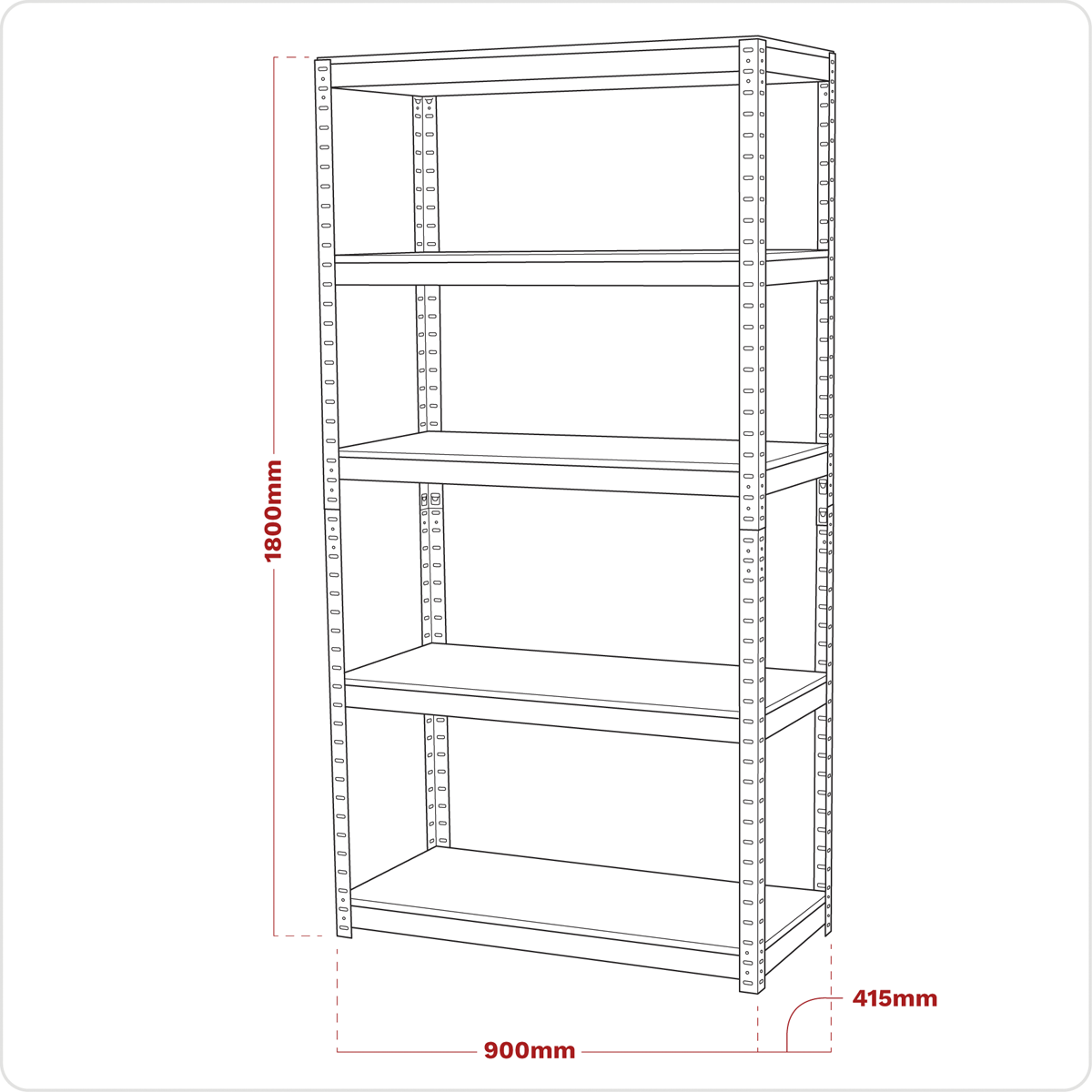 Racking Unit with 5 Shelves 500kg Capacity Per Level AP6500