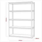 Racking Unit with 5 Shelves 600kg Capacity Per Level AP6548