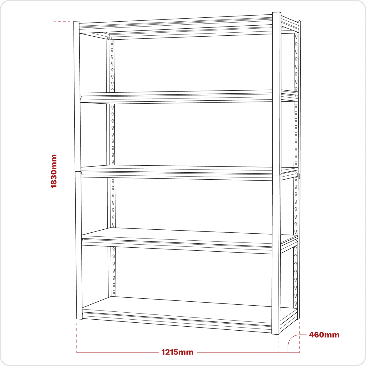 Racking Unit with 5 Shelves 600kg Capacity Per Level AP6548