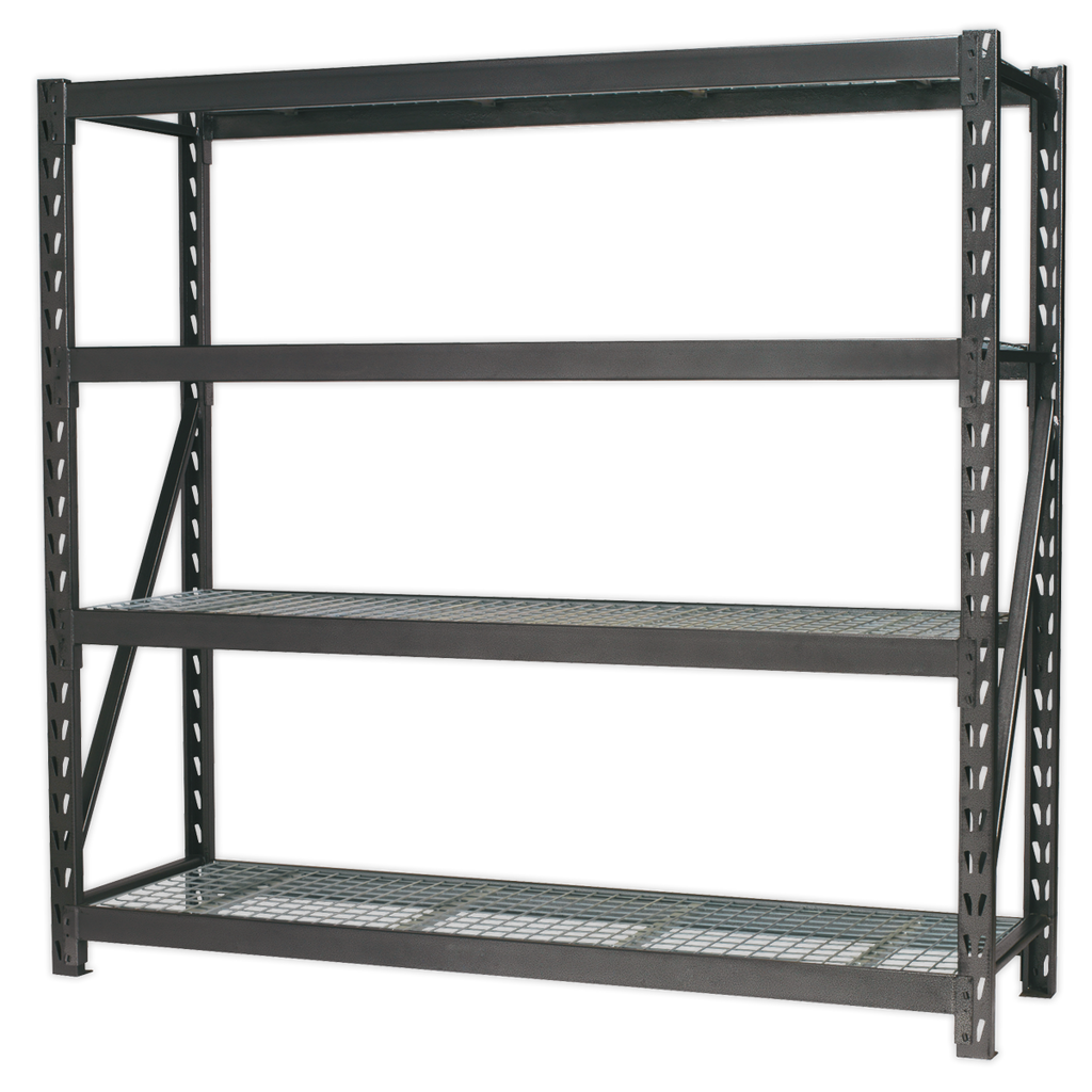 Heavy-Duty Racking Unit with 4 Mesh Shelves 640kg Capacity Per Level AP6572