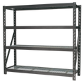 Heavy-Duty Racking Unit with 4 Mesh Shelves 640kg Capacity Per Level AP6572