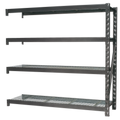 Heavy-Duty Racking Extension Pack with 4 Mesh Shelves 640kg Capacity Per Level AP6572E