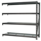 Heavy-Duty Racking Extension Pack with 4 Mesh Shelves 640kg Capacity Per Level AP6572E