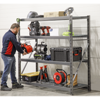 Heavy-Duty Racking Unit with 4 Mesh Shelves 640kg Capacity Per Level AP6572