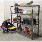 Heavy-Duty Racking Unit with 4 Mesh Shelves 640kg Capacity Per Level AP6572