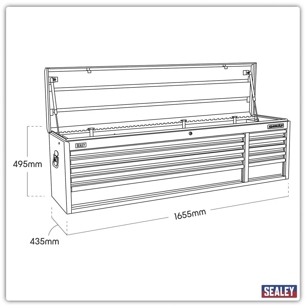 Topchest 10 Drawer - Red AP6610