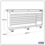 Rollcab 12 Drawer - Red AP6612