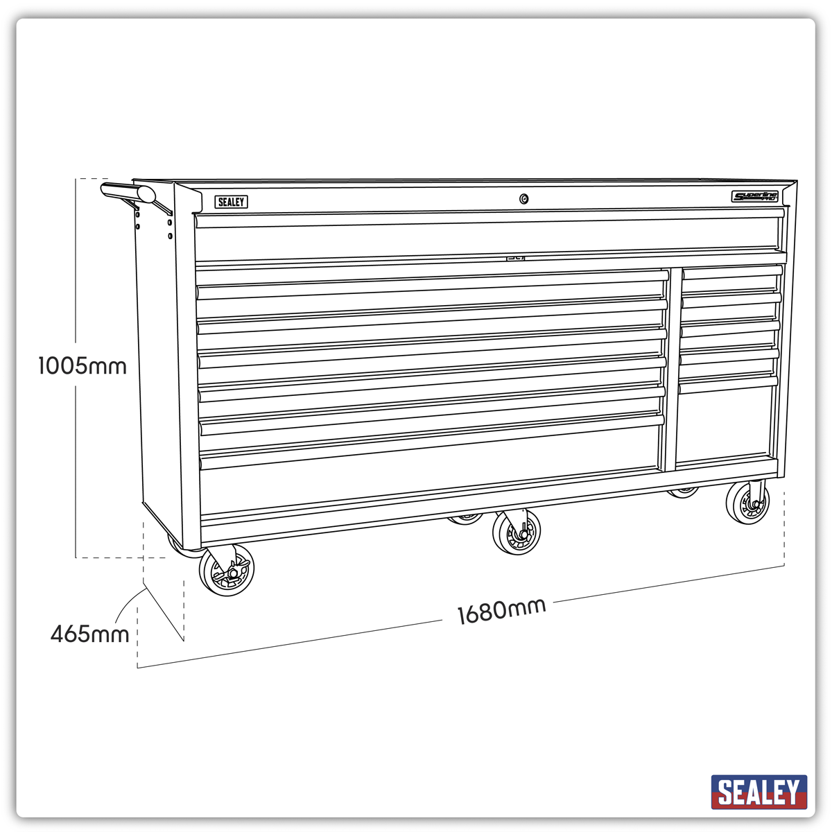 Rollcab 12 Drawer - Red AP6612