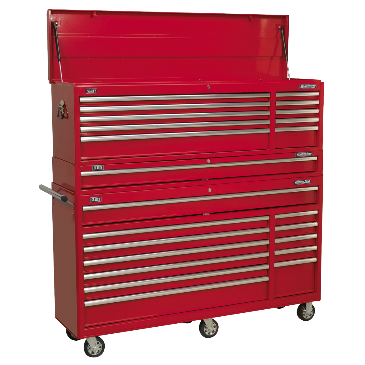 Topchest, Mid-Box & Rollcab Combination 23 Drawer with Ball Bearing Slides - Red AP66COMBO1