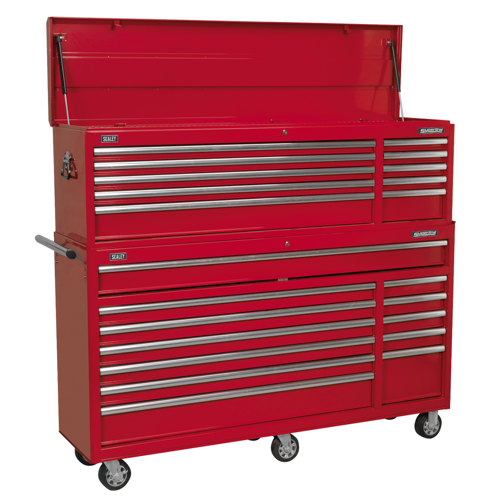 Topchest & Rollcab Combination 23 Drawer with Ball Bearing Slides - Red AP66COMBO2