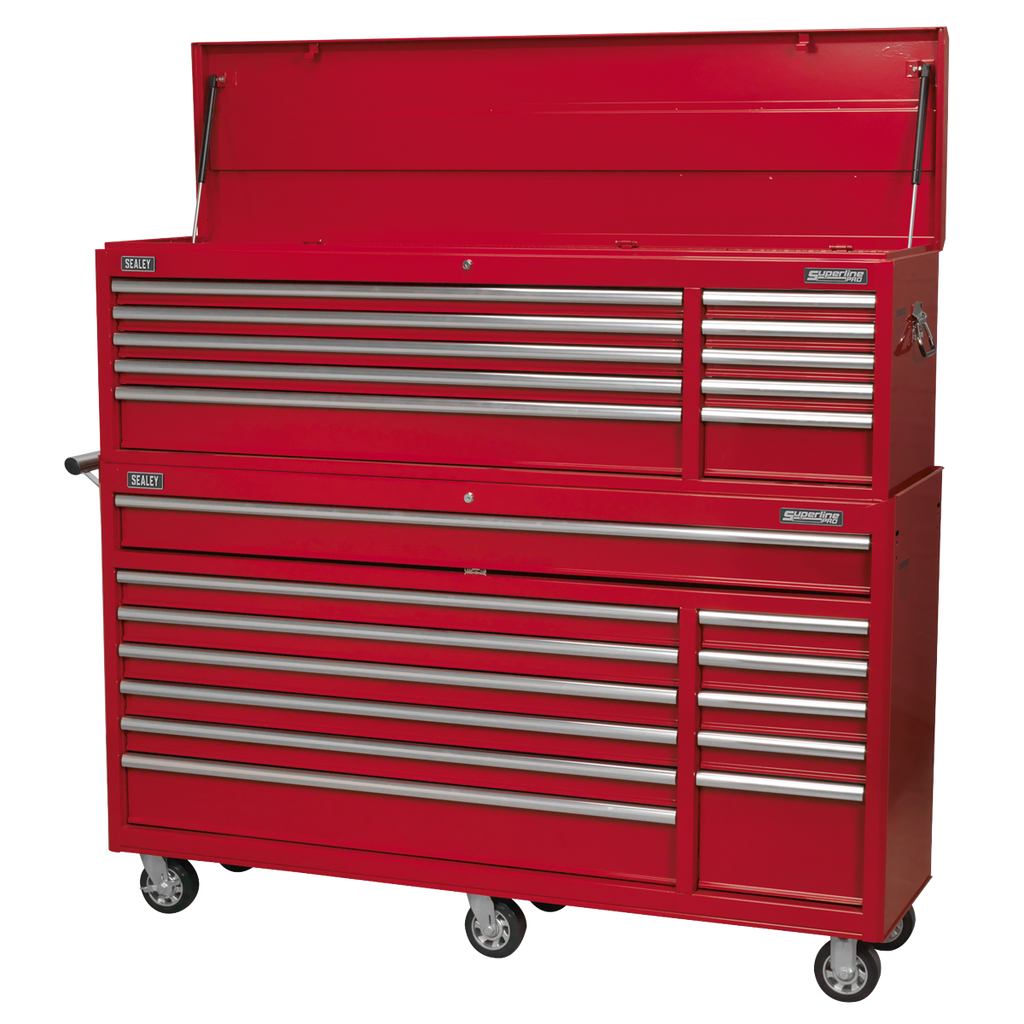 Topchest & Rollcab Combination 23 Drawer with Ball Bearing Slides - Red AP66COMBO2
