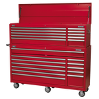Topchest & Rollcab Combination 23 Drawer with Ball Bearing Slides - Red AP66COMBO2