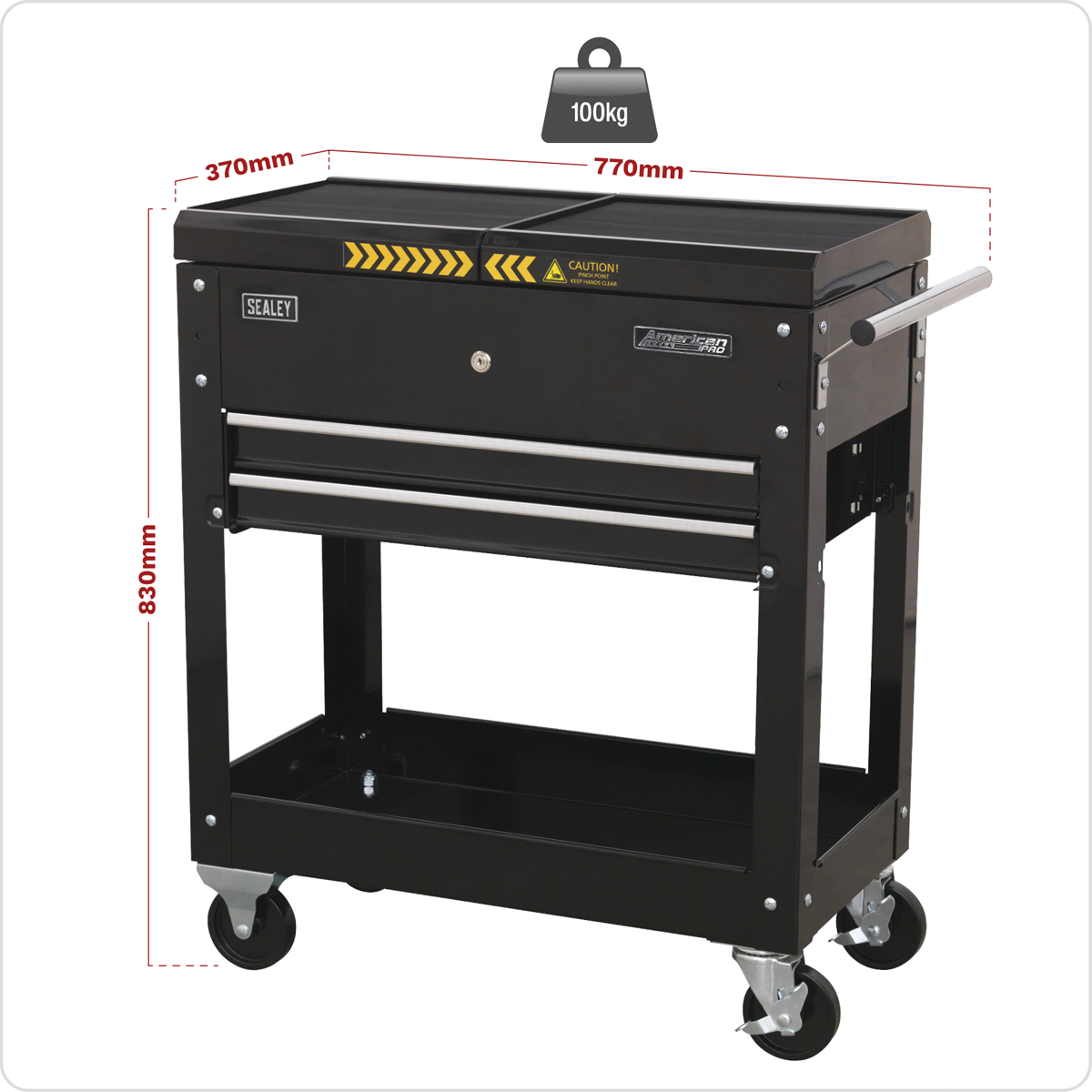 Mobile Tool & Parts Trolley - Black AP705MB