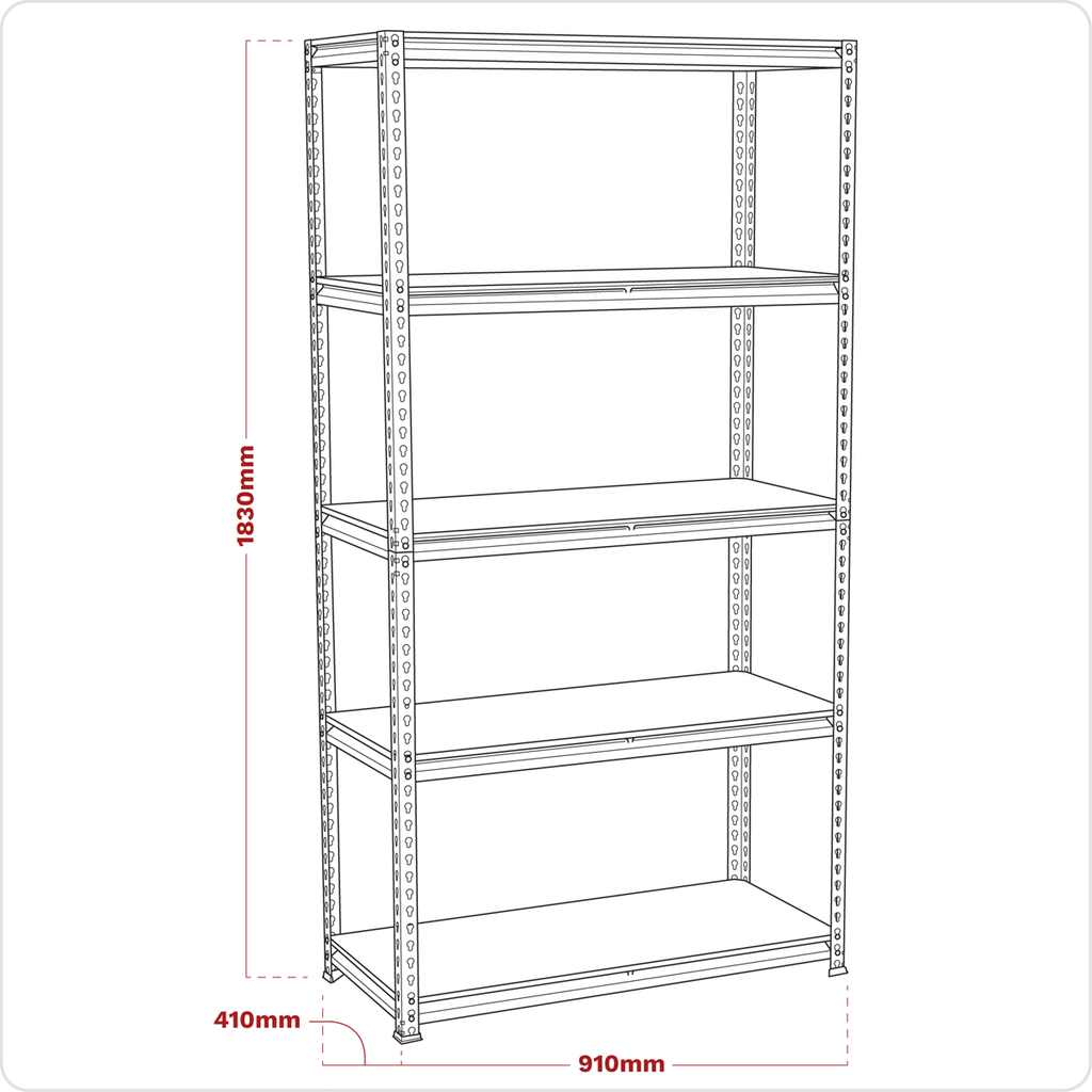 5-Level Racking Unit 200kg Capacity Per Level AP7200