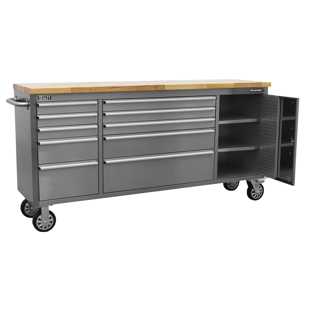 Mobile Stainless Steel Tool Cabinet & Cupboard 10 Drawer AP7210SS