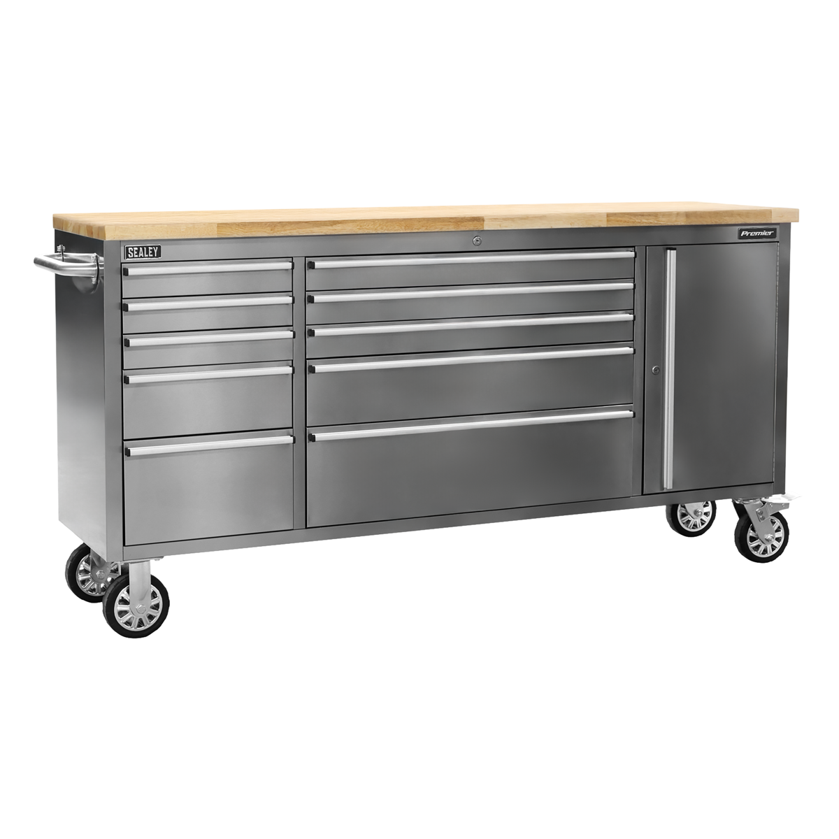 Mobile Stainless Steel Tool Cabinet & Cupboard 10 Drawer AP7210SS